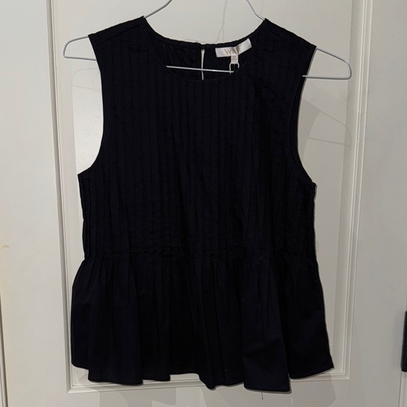 Wayf Black Pleated Sleeveless Blouse - Picture 1 of 5